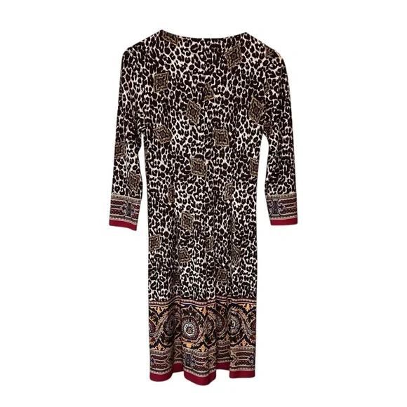 EUC Muse Gray Leopard Print Dress - Picture 2 of 3